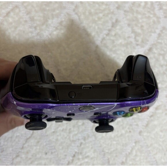 Custom Controllerzz X Box One Custom Black/Purple Fade White Splatter See Detail - Picture 5 of 11